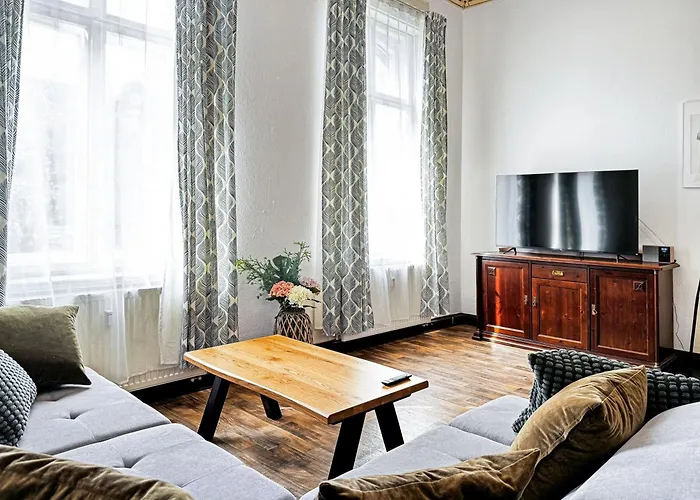 Nieske - Jugendstil Denkmal, Free Wlan & Parken, Self Check-in, Smart-tv Appartement